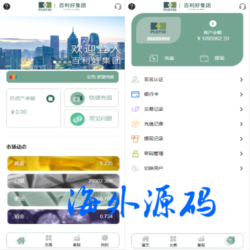 全新定制微盘系统/贵金属期货微交易系统/房间玩法