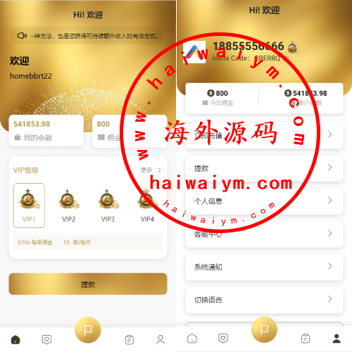 新版多语言抢单刷单系统/连单刷单/海外抢单刷单源码