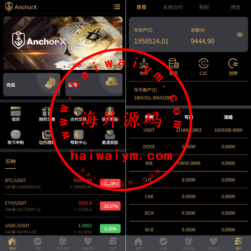 多语言交易所/币币期权/永续合约/申购/C2C/贷款理财